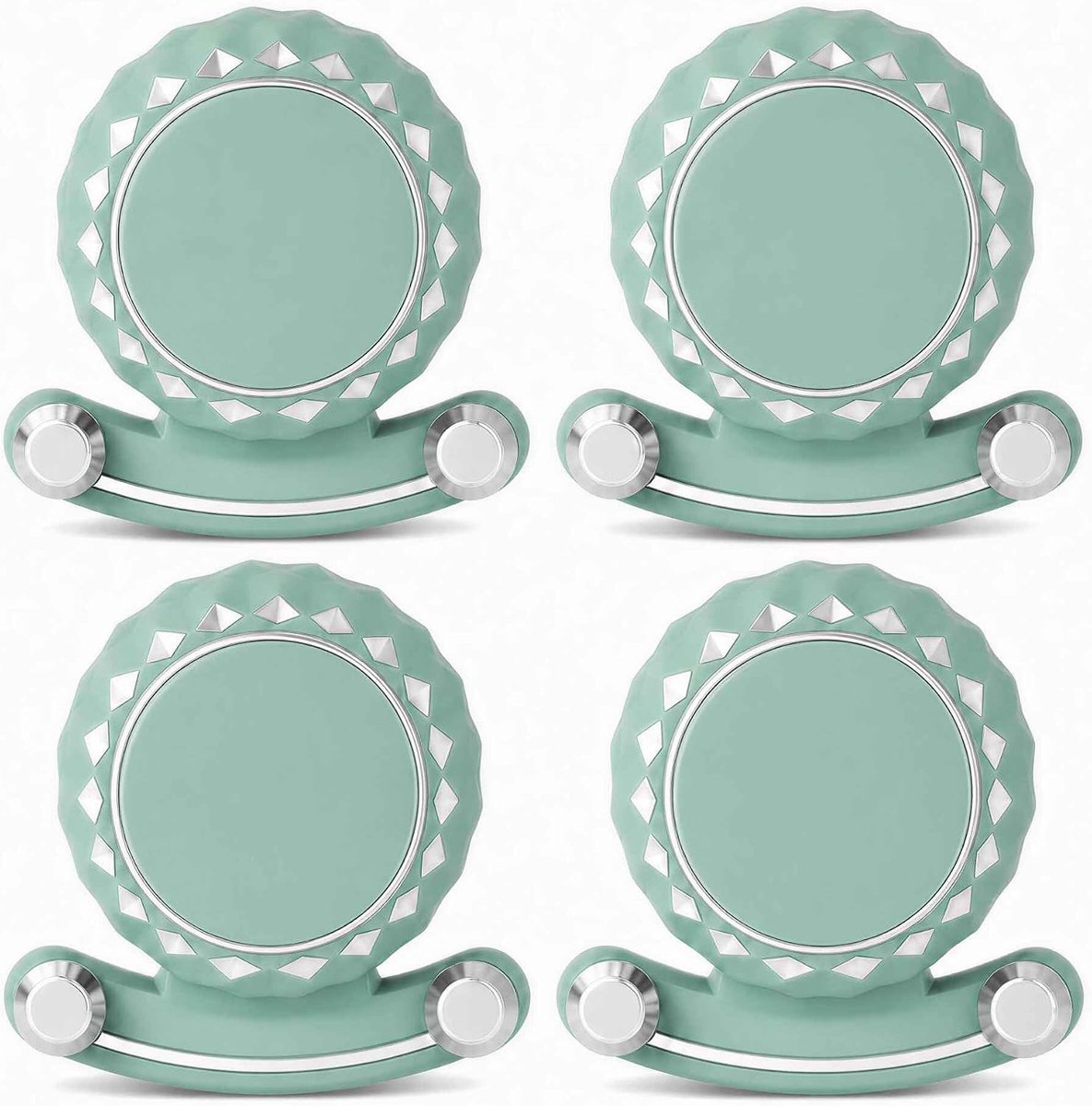 4 Stuks Zelfklevende Magnetische Haken, Organizer Zonder Boren, Groen