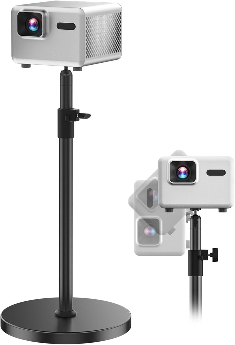 Notiela Projectorstandaard, draagkracht 5 kg, met 360° kogelkop en 1/4 inch schroefdraad voor projector, camera, webcam