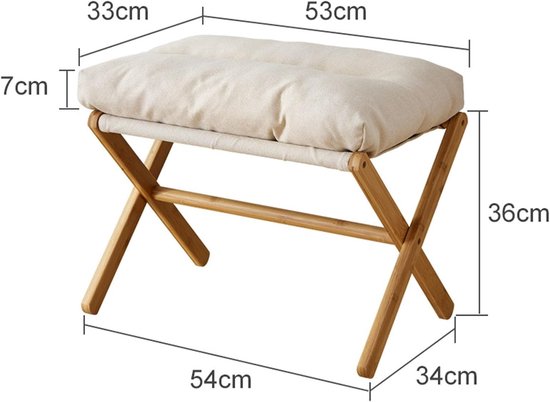 Vouwbare voetsteun met afneembare velours stofkussen voor woonkamer, slaapkamer en entree (Beige) - Comfortabel, multifunctioneel en stijlvol — afbeelding 5