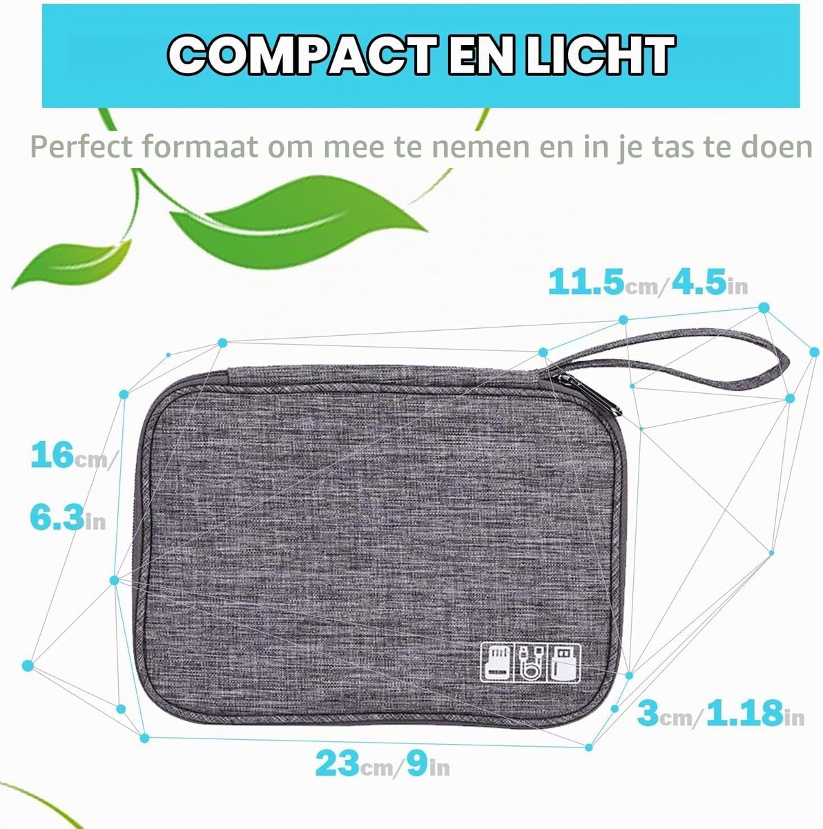 Organisator voor Elektronica Accessoires en Reis Gadget Tas voor Mobiele Onderdelen - Kabel Organizer voor Reizen, Elektronische Accessoires, Draagbare Opladers