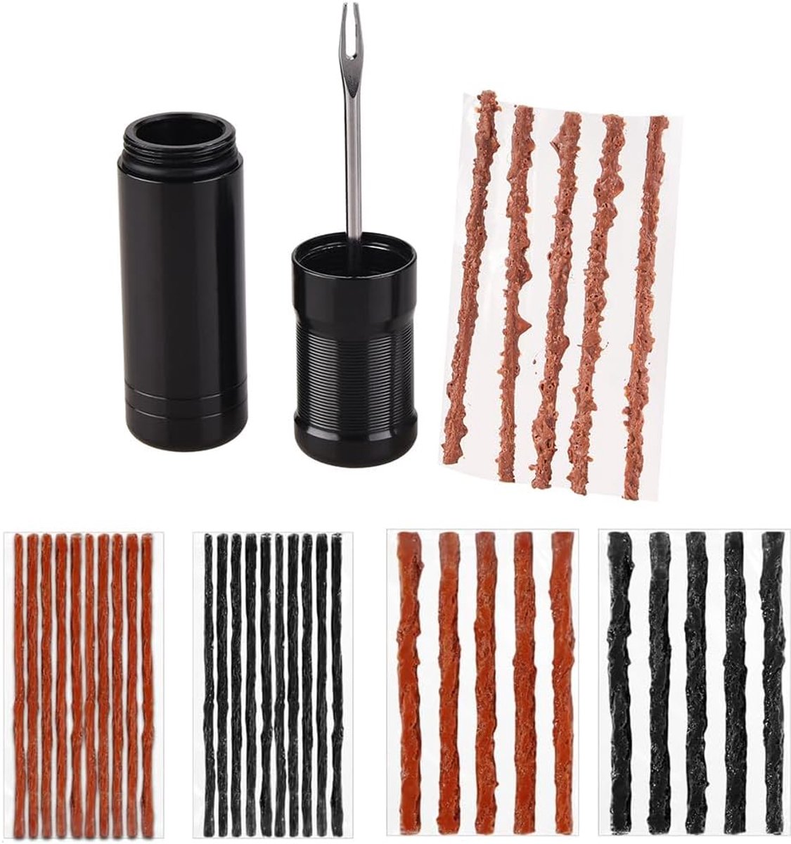 36 stuks, tubeless reparatieset met bandenlichter en reparatieset voor fietsbanden, reparatieset voor onderweg, reparatieset voor fietsband, reparatieset voor banden