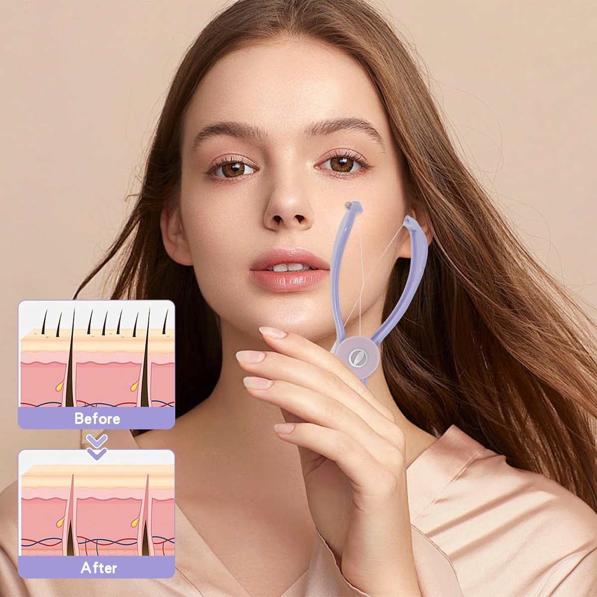 Epilator met katoenen draad, haarverwijderaar voor het gezicht