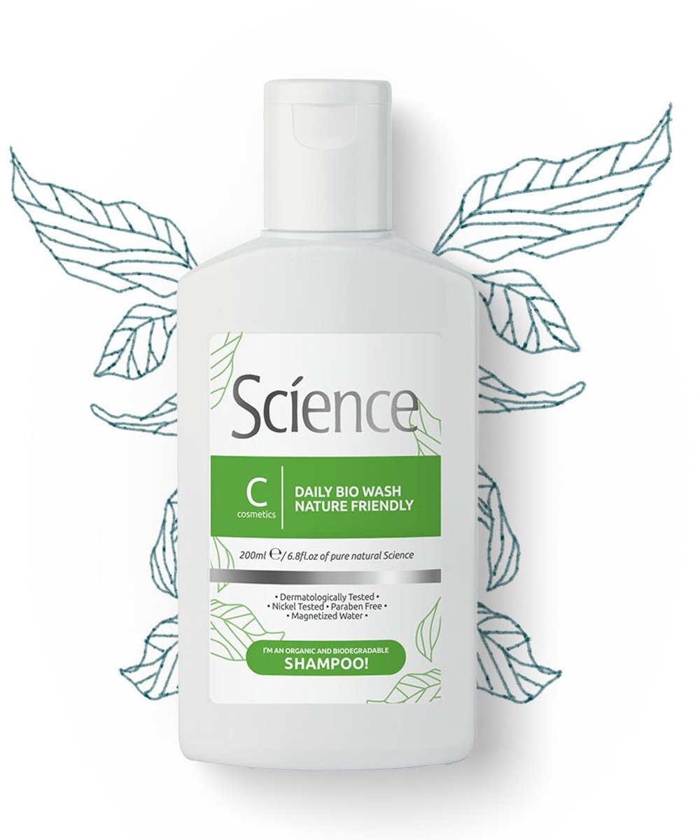 Science Hair Care - Daily Bio Wash - Douche Shampoo Haar & Lichaam - 99,8% Ingrediënten van Natuurlijke Oorsprong - Vegan - Dermatologisch getest - Dagelijks Gebruik - 200 ml