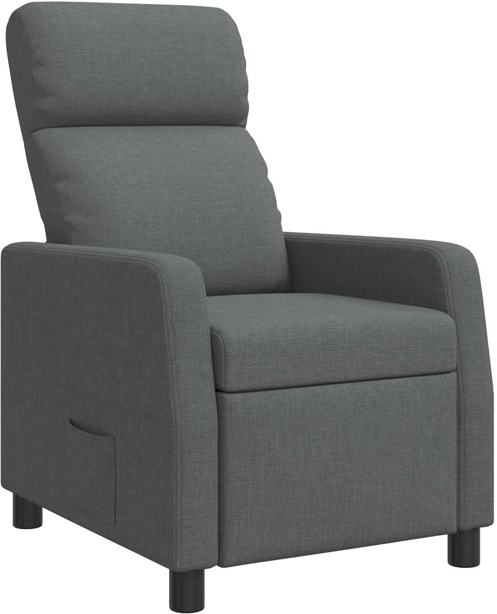 vidaXL Recliner - Donkergrijs - Stof