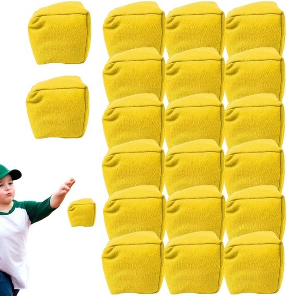 Set met werpzitzakken - Gooispelzakjes - Buitenspelactiviteit - Duurzaam canvasmateriaal - 20 stuks - Meerdere kleuren