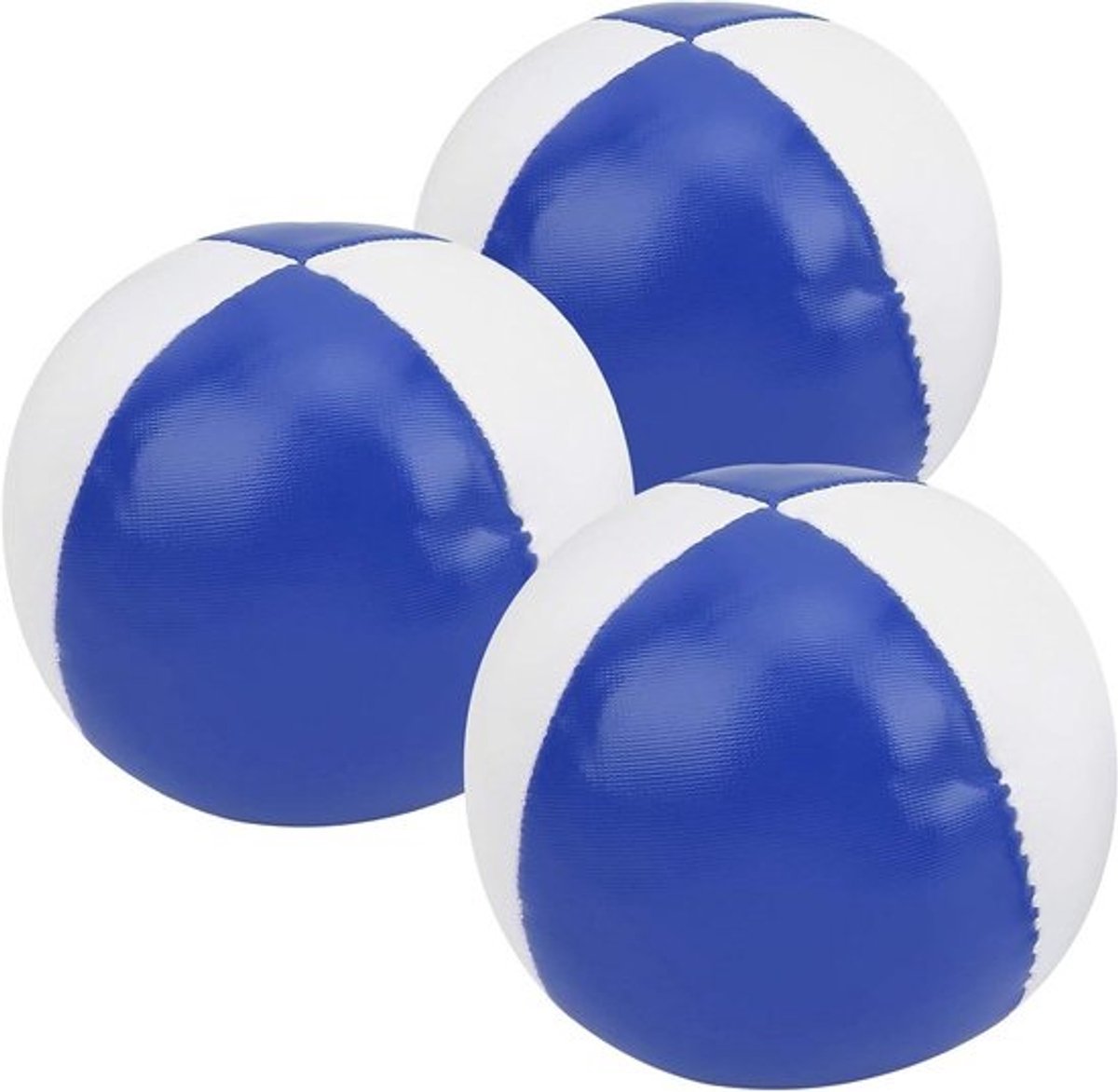 Set jongleerballen - Oefenballen en prestatieballen - Voor het oefenen van vaardigheden - Scheurbestendig PU-leer - 63 cm - Blauw en wit