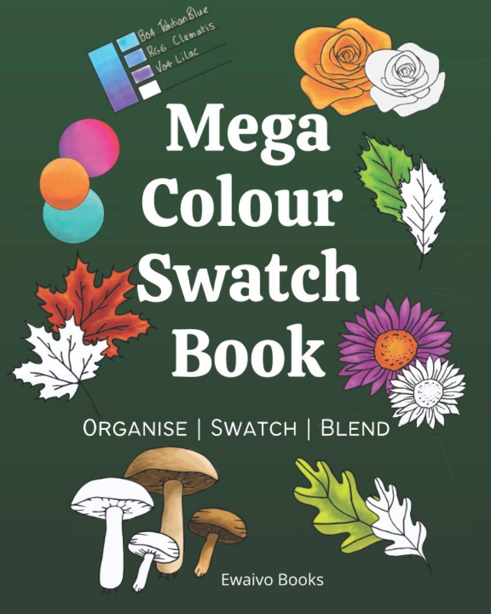 Mega Colour Swatch Book: 100 pages of Colour Charts, Shapes, Leaves and Flowers plus more to Blend and Contour for - ShopVlot