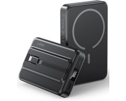 Draagbare MagSafe Powerbank met Ingebouwde USB-C Kabel voor Snelle Oplading en Hoge Capaciteit