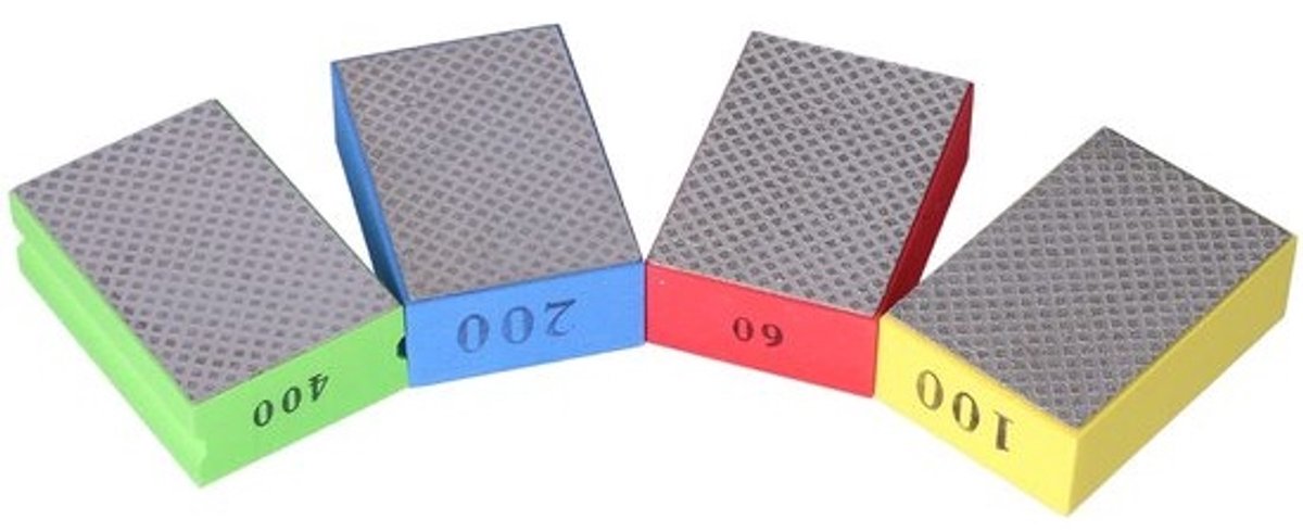 By Shayne - Polijstpads - Voor tegels - 4 handpolijstpads - Diverse korrelgroottes - Voor tegelonderhoud - Hoge kwaliteit - Efficiënt
