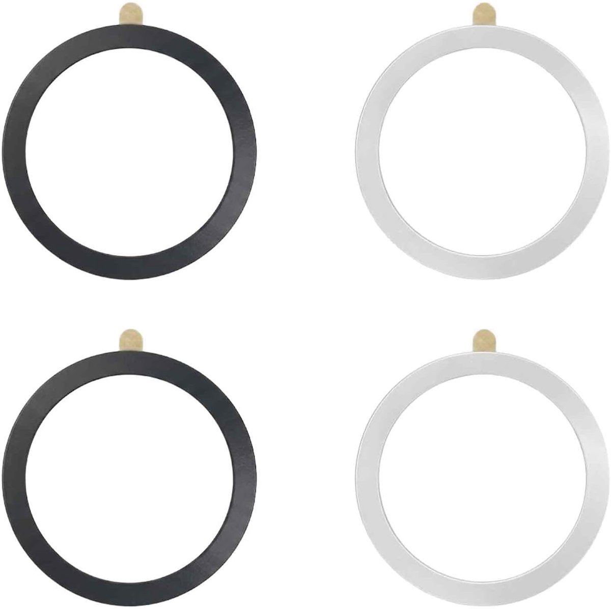 4 stuks ringstickers, metalen ring, ultradun en stabiel, zelfklevende magneetring voor telefoonhoes, metalen magneetring, compatibel met 16, 15, 14, accessoires