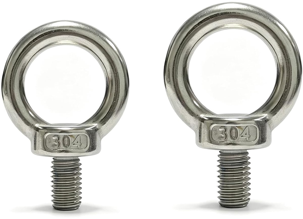 2 stuks ringschroef M18 M20 304 roestvrij staal oogschroef ronde ringbouten oogschroef ringschroef voor bevestigingstechniek verschillende hangende schommelstandaard