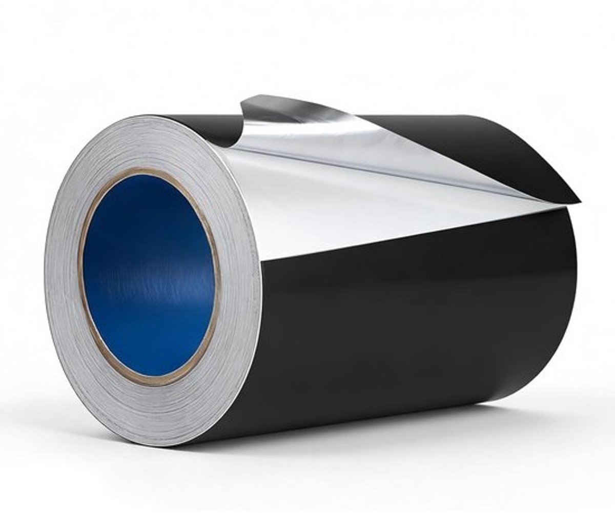 Aluminium plakband zwart 200 mm x 50 m - warmtebestendig en waterdicht