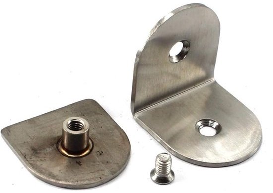 Glasplaatsteun voor Wandmontage - RVS - Geschikt voor 8-12mm Glas - Set van 4 Clips — afbeelding 3