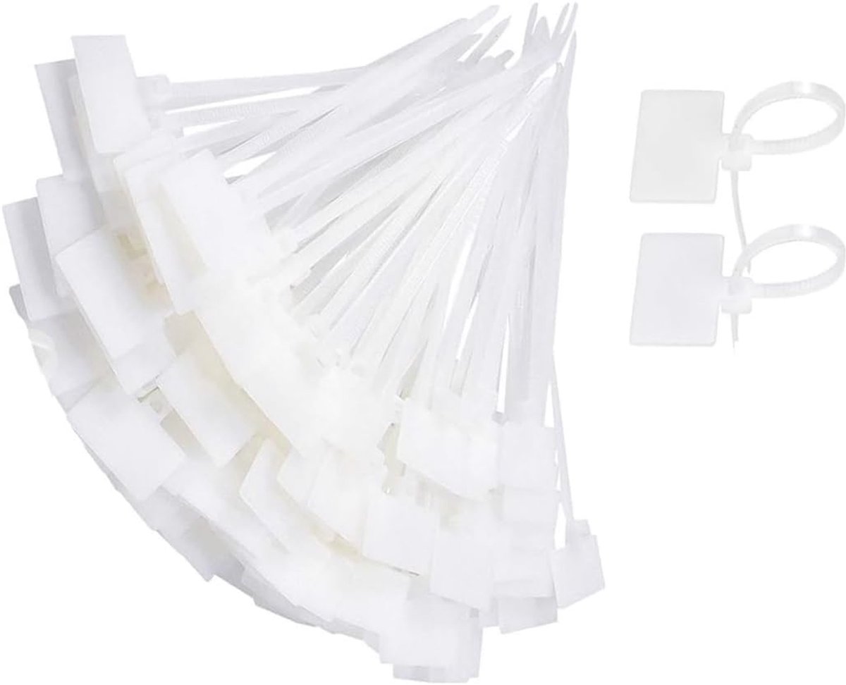 Kabelbinders 200 Stuks Wit - Plastic Kabelorganizer - Zelfvergrendeling - Voor het Organiseren van Kabels - ShopVlot