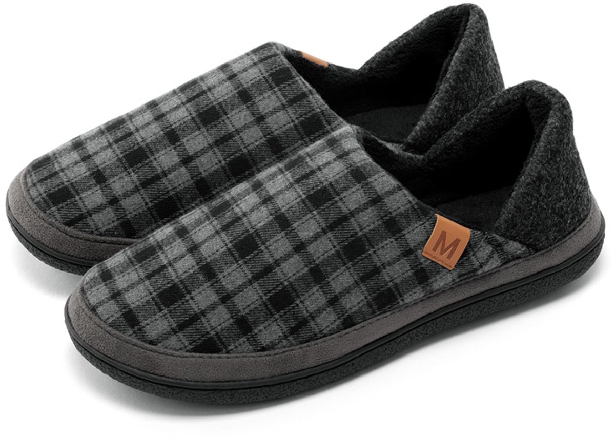 Milanoro - Comfortabele, warme herenpantoffels - Geruit - 39-40