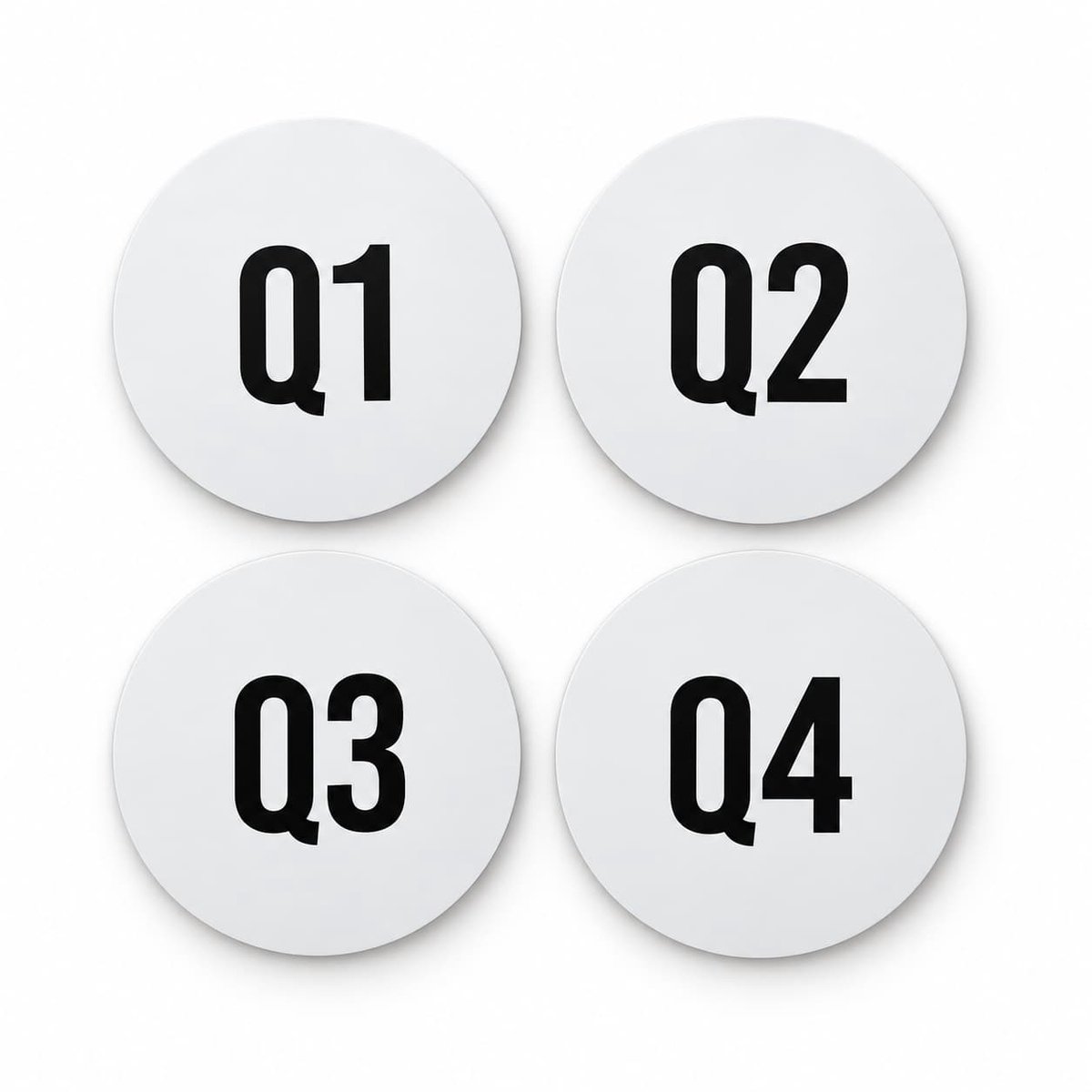 Magneten Kwartaalplanning Wit - Q1-q4 Stuks - Kamer26