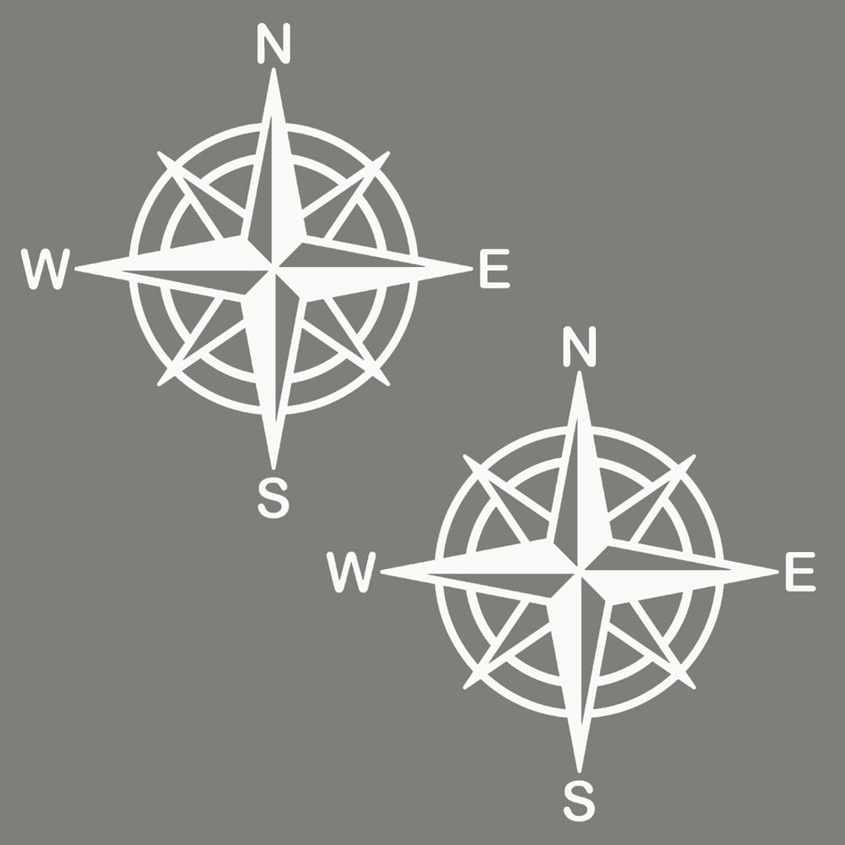 Sticker wind rose (white, 10 cm x 10 cm) - ShopVlot