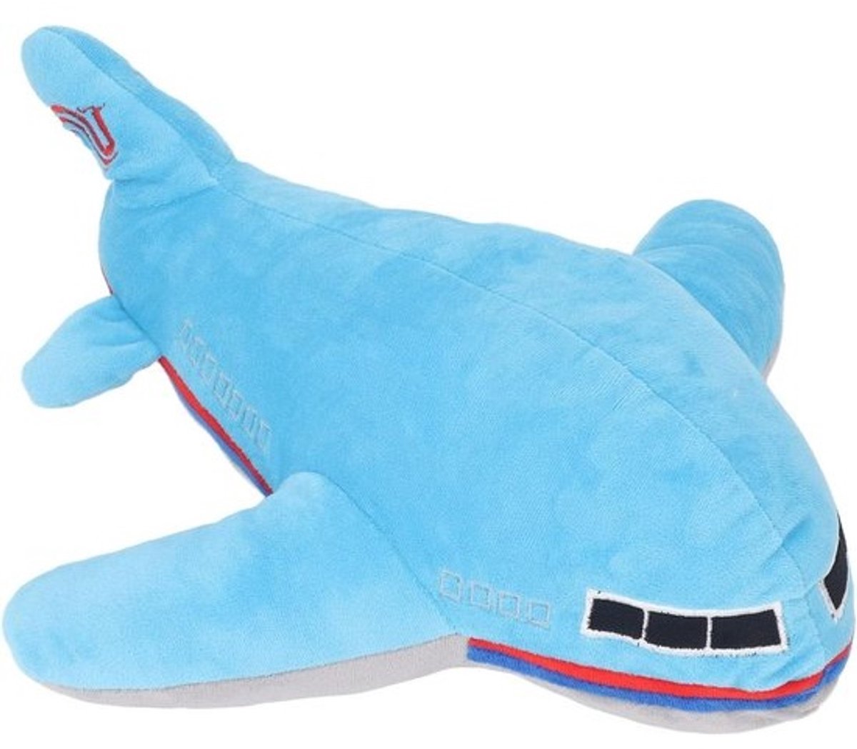 Zacht en comfortabel gevuld pluche vliegtuigkussen voor kinderen en huisdecoratie (blauw)