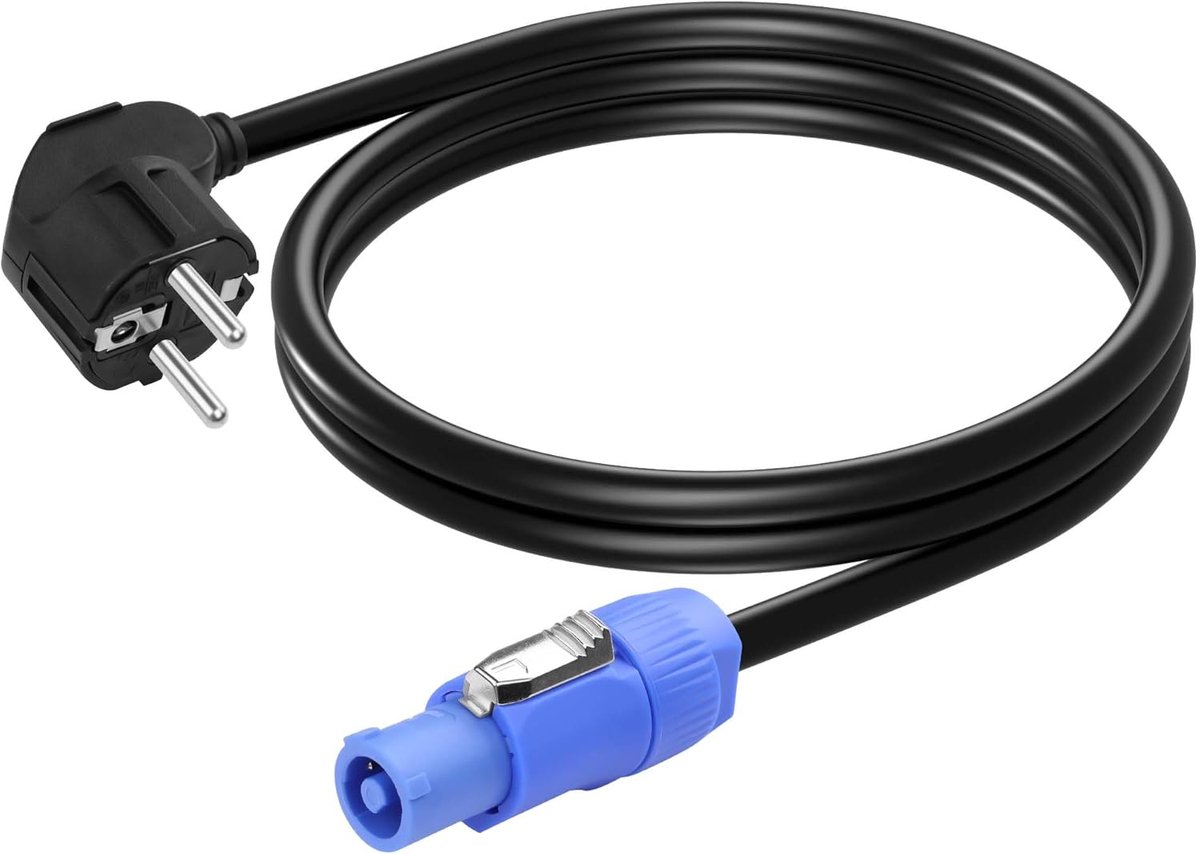 CERRXIAN 3 Pin 1.5 mm² 15 AWG 90 Degree EU Plug to Powercon AC Conversion Cable Suitable for Lighting, Audio, Stage - ShopVlot