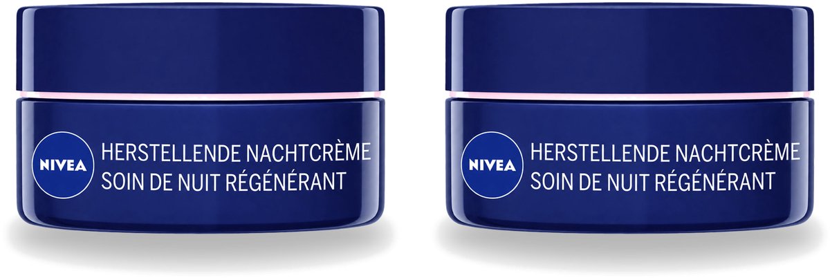 2 x NIVEA - Nachtcrème - Essentials +24U Voedend - Voor gevoelige & droge huid - Met Sheaboter & Amandelolie - 50 ml - Voordeelverpakking - 2 stuks