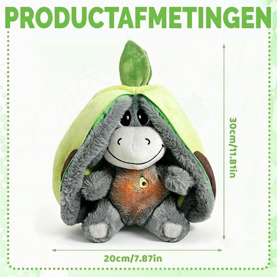 Breathing ezel Knuffel - Ademende Knuffel - Ademhaling Knuffel ezel - Kalmerend ezel Knuffel - Zacht speelgoed dat ademt met geluid reliëfpluche voor volwassenen en baby - grijs van Merkloos — afbeelding 5
