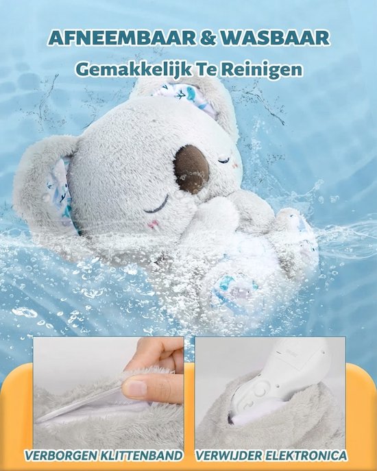 Breathing Koala Knuffel - Ademende Knuffel - Ademhaling Knuffel Koala - Kalmerend Koala Knuffel - Zacht speelgoed dat ademt met geluid reliëfpluche voor volwassenen en baby van Merkloos — afbeelding 4