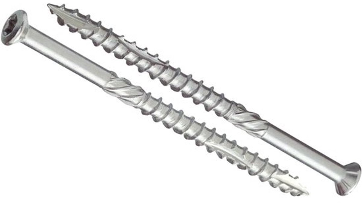 Terrasschroeven - roestvrij staal - houtschroeven - Torx - voor terrasbouw - zelfborende punt - 4x40mm - zilver