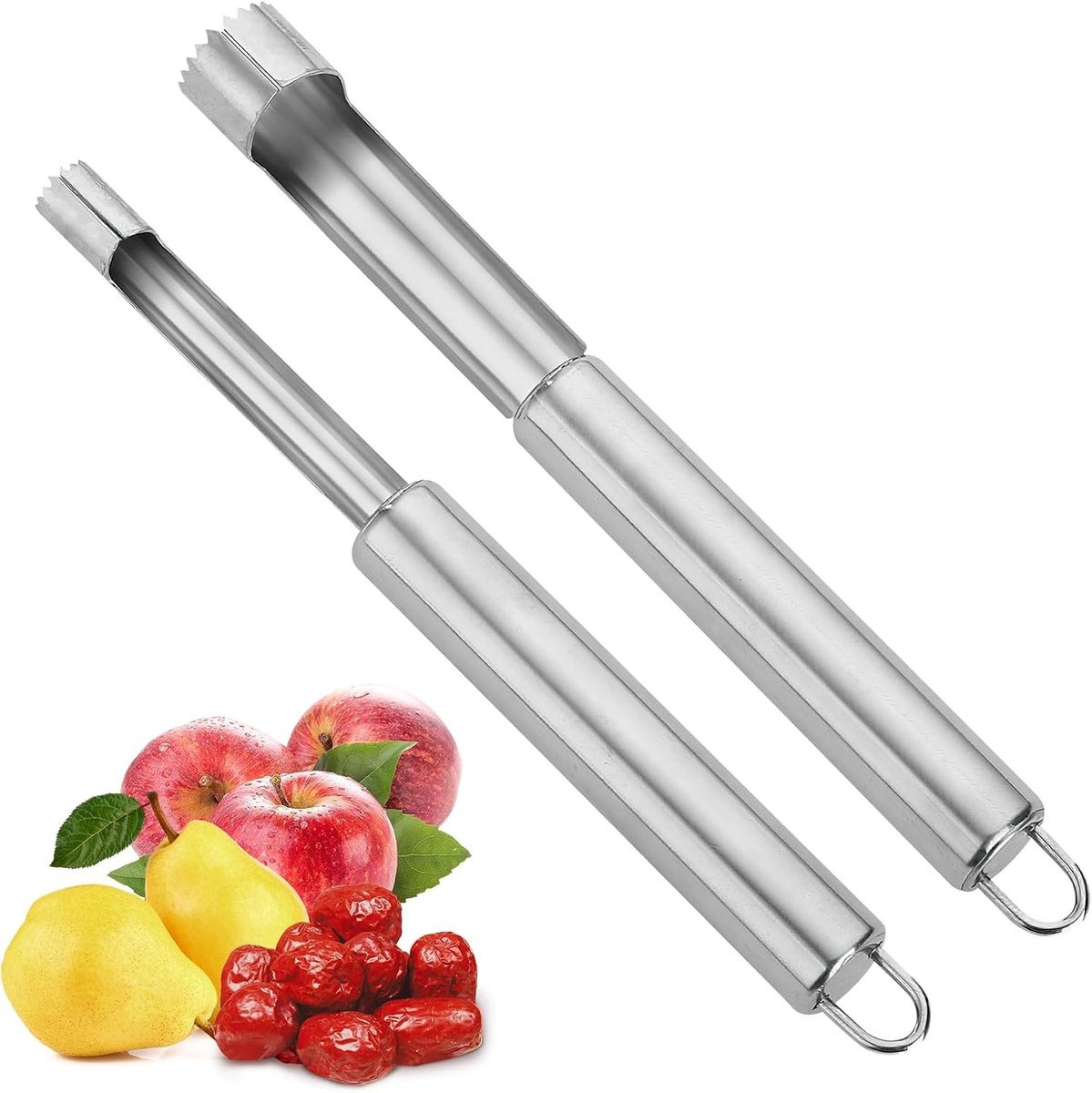 2 Stuks Appelzaadjes en Robuuste RVS Appelsnijder voor Eenvoudige Fruitbereiding en Keukenaccessoires
