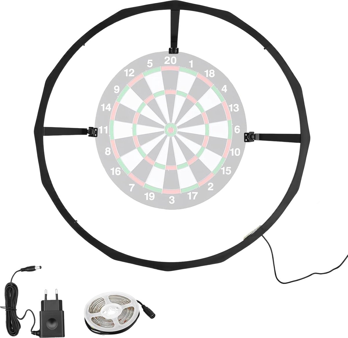 Dart Board Lighting, Dart Board, 360° Shadow-Free, 120 LED Ring Light, Dart Light Ring for Dart Board, Compatible with - ShopVlot