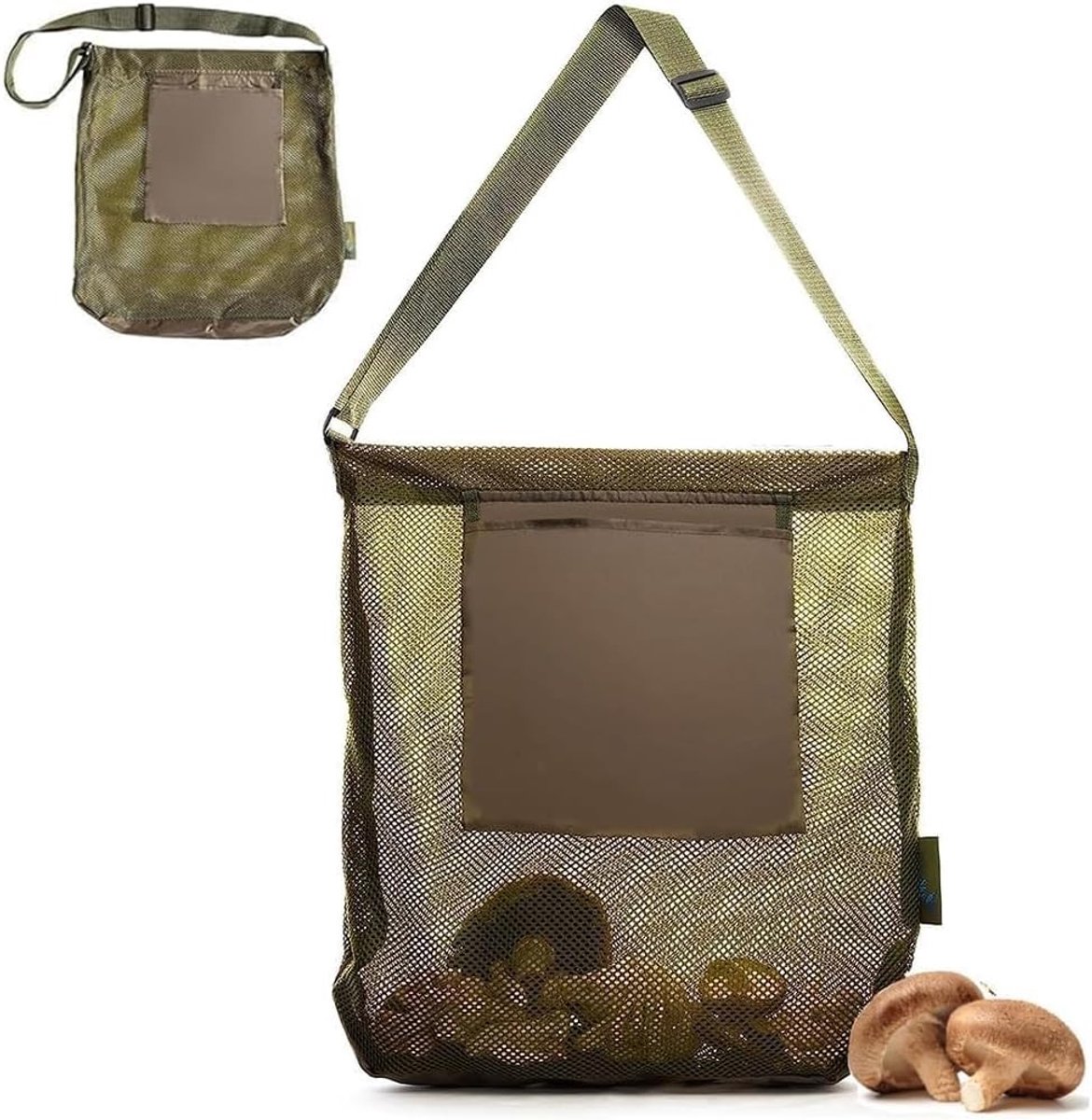 Mushroom picking tas - robuuste en ademende tas met verstelbare schouderband en extra vak voor accessoires, ideaal voor paddenstoelen verzamelen en buitenactiviteiten