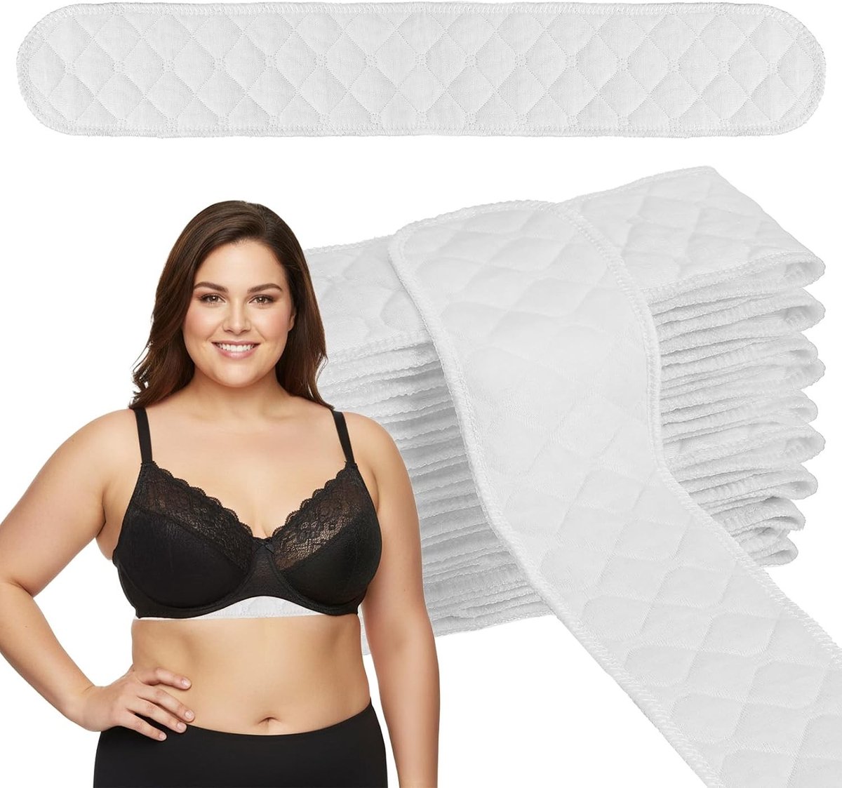 Herbruikbare Katoenen Borstpads - 10 Stuks Wasbare Onder-Bra Zweetpads voor Dames, Ademend en Comfortabel voor Zweetbescherming