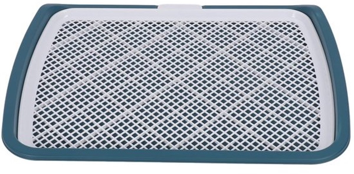 Dailygoods - Hondentoilet met rooster - Voor puppytraining - 50 x 66 x 5 cm - Blauw