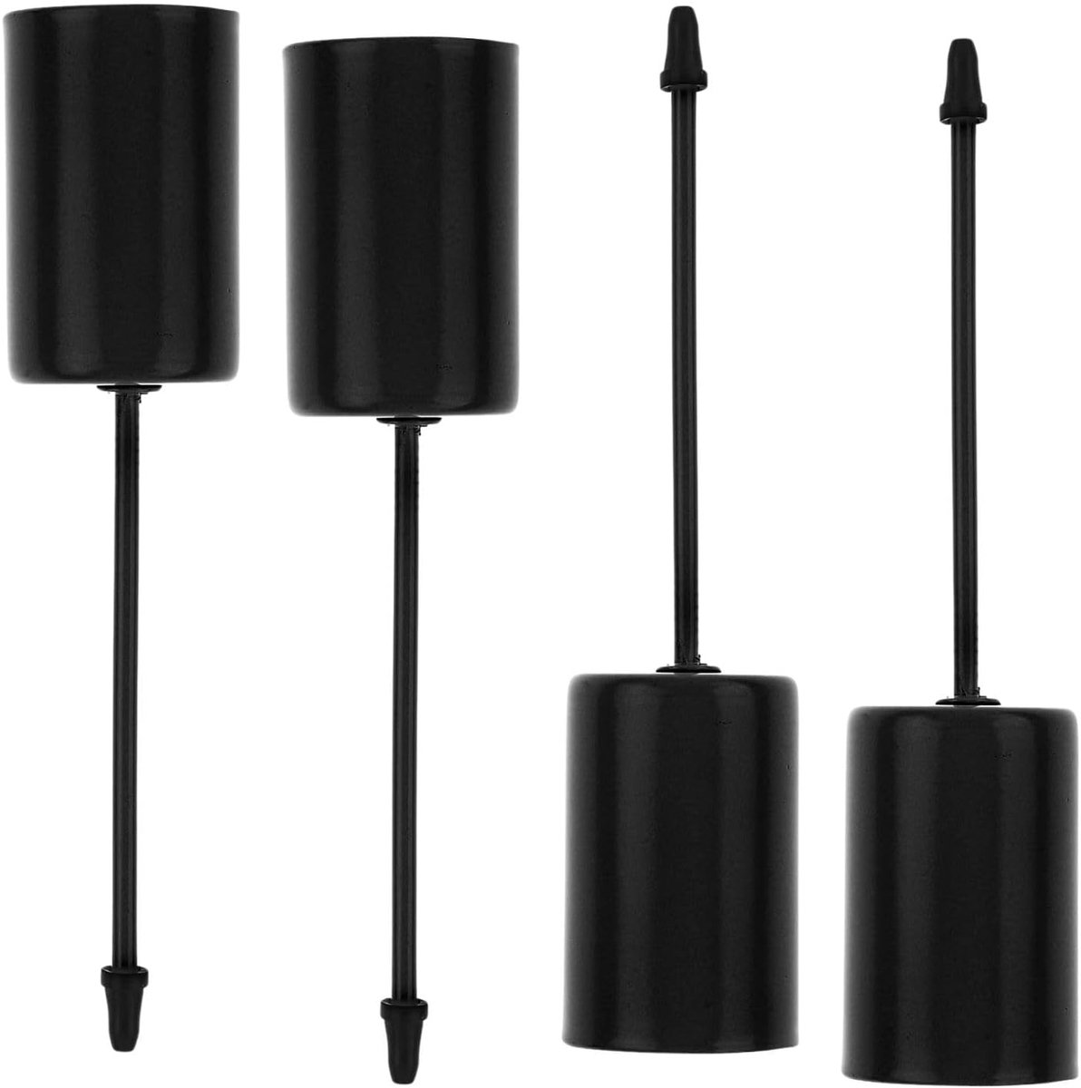 4 stuks zwarte adventskrans, kaarsenhouder, staafkaars met doorn