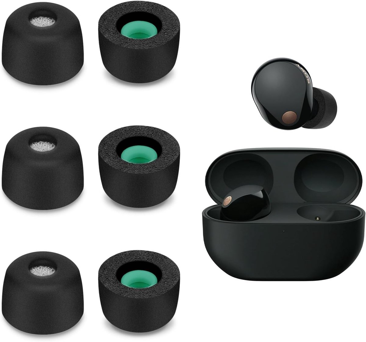 Vervangende In-Ear Oordopjes voor Draadloze Hoofdtelefoons - Comfortabel, Geluidsisolatie en Duurzaam - 3 Paar