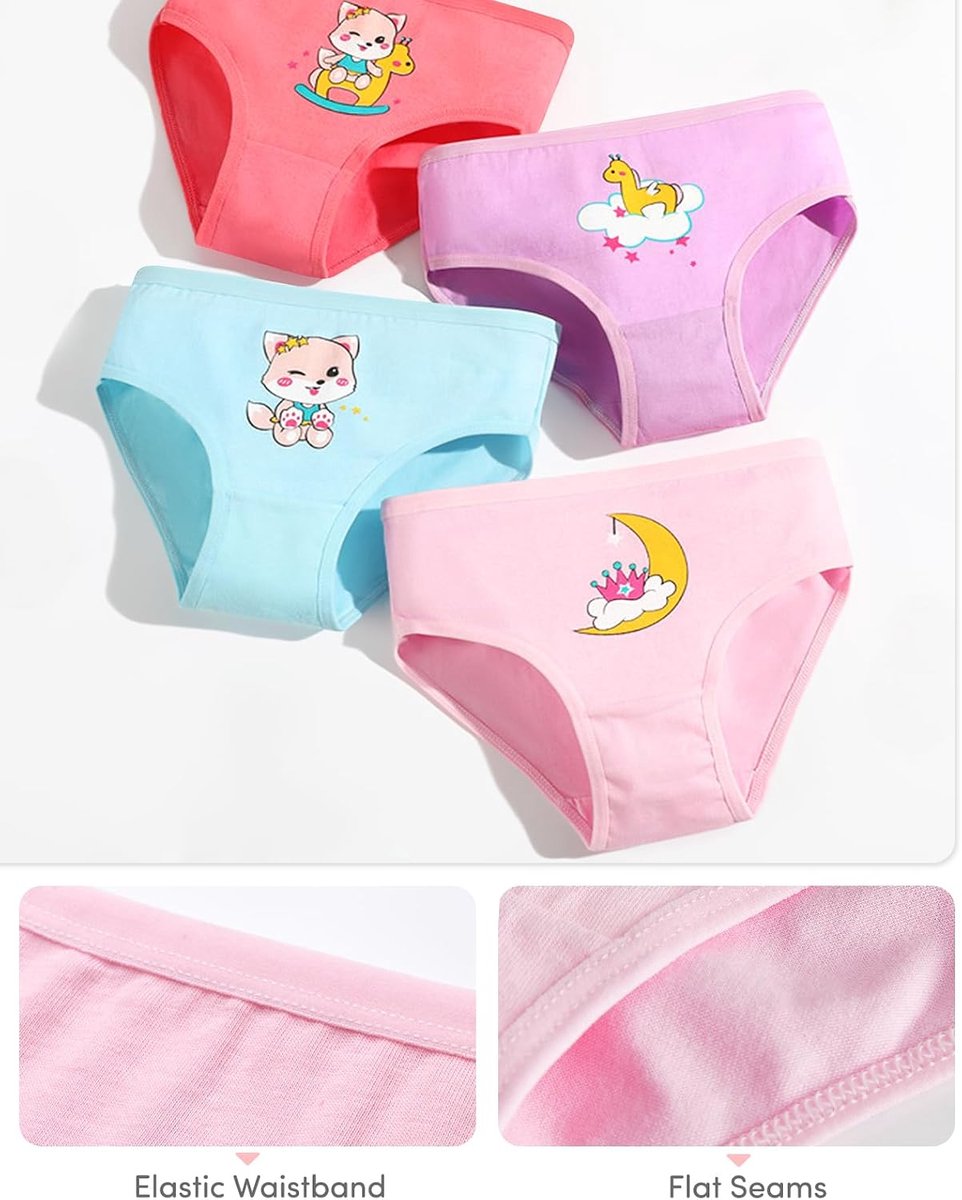 Katoenen slips voor meisjes, voor 3-10 jaar, 12 stuks