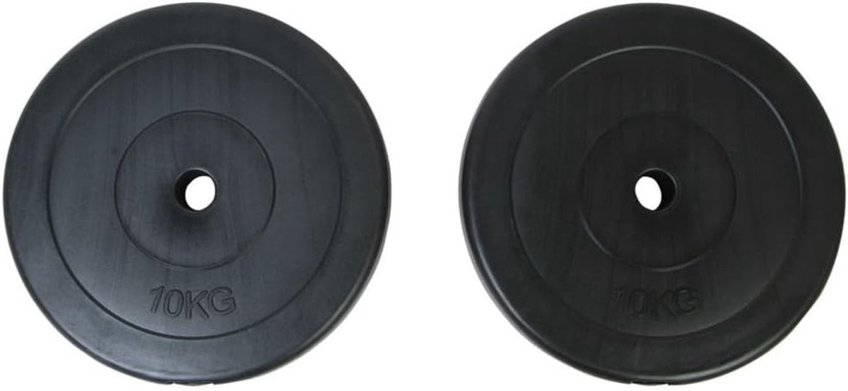 Gewichtsschijven, Gewichten Set, Gewichtsplaten, 2 x 10 kg, van Gietijzer, Halterschijven 20 kg, Reservegewicht voor Fitnessstudio
