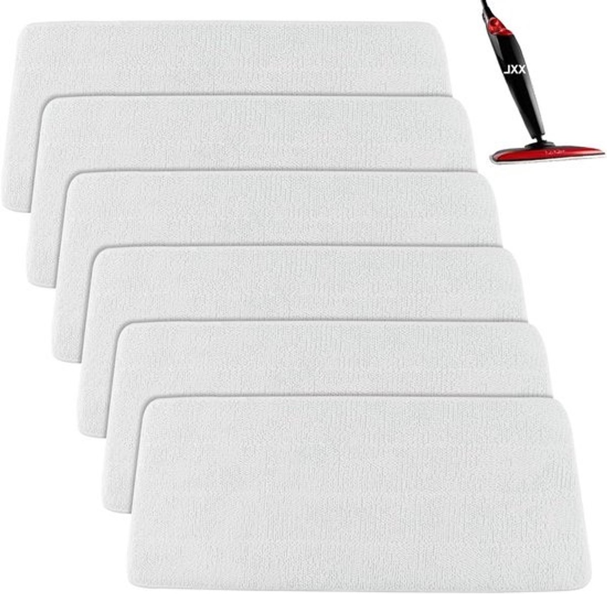 6 stuks microvezelhoezen voor stoomreinigers - Voor XXL-stoomreiniger - Wasbaar - Compatibel met vloerwisser - Vervangende hoes - Voor optimale reiniging