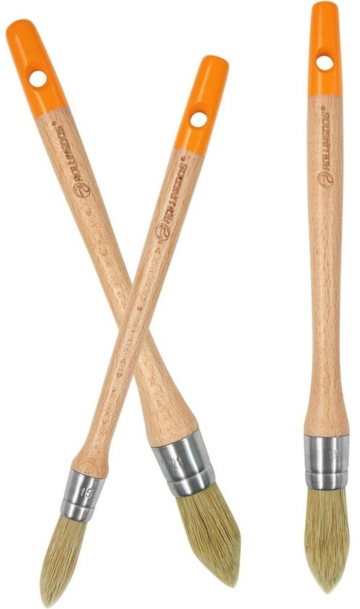 Synthetische sjerpborstelset - 3 ronde raamborstels voor ramen, muren en deuren