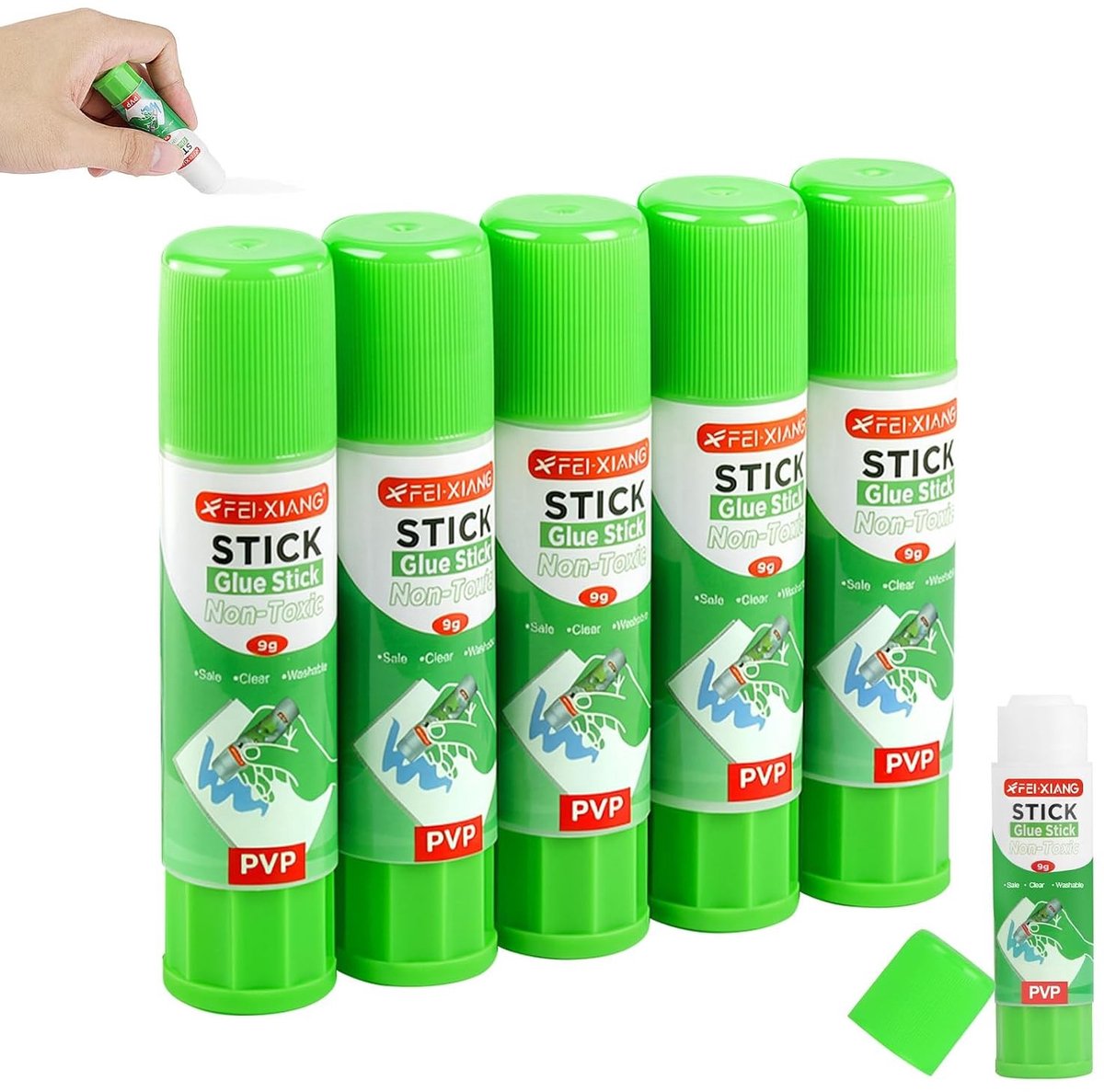 Set van 5 lijmpennen van 9 g - Ideaal voor knutselen, hobbyprojecten en schoolgebruik