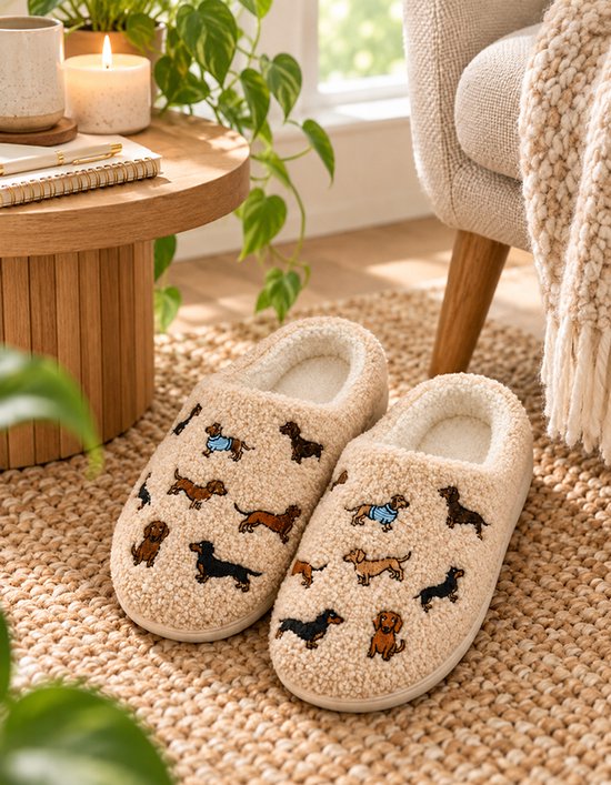 Teckel Pantoffels - Beige