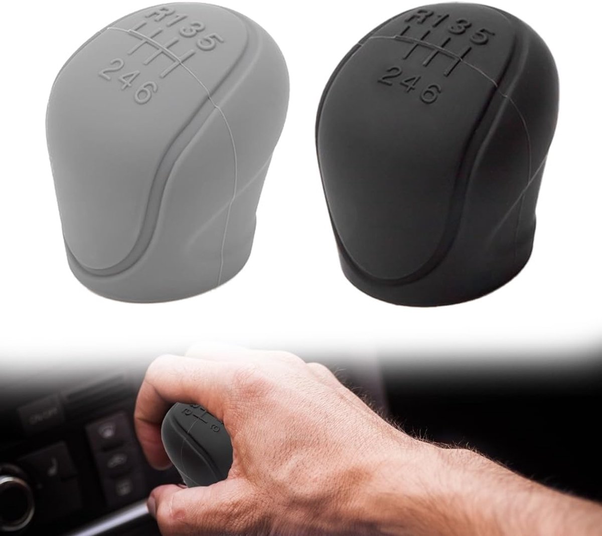 2pcs Car Shift Knob Cover, Universal Gear Shift Knob, Car Vehicle, Round Soft Silicone, Non-slip, Scratch-resistant - ShopVlot