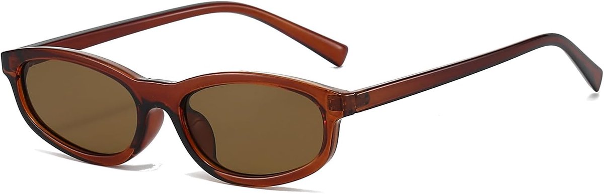 Zonnebril dames retro ovaal - smalle cat eye - UV400 bescherming - trendy 90s stijl - ShopVlot