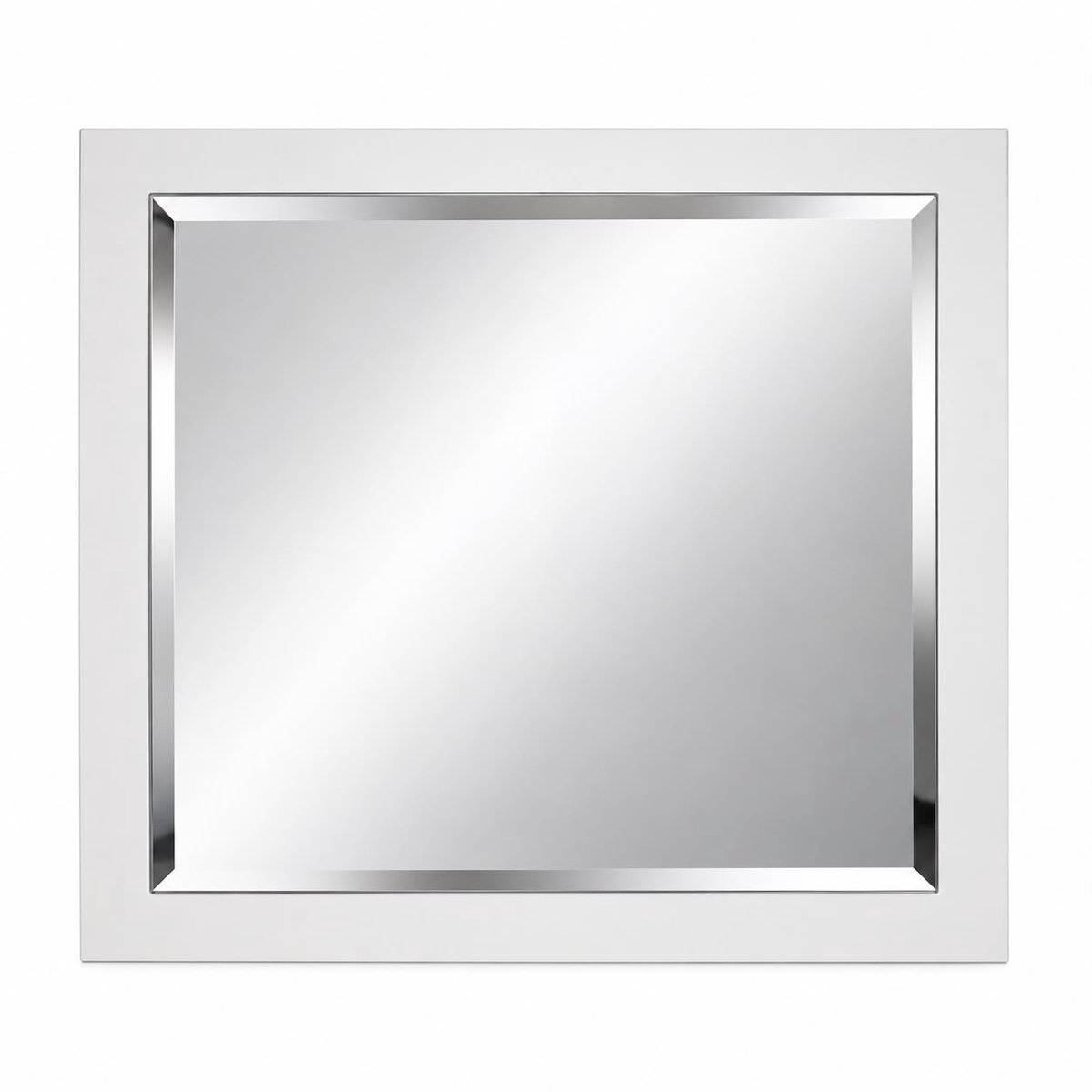 Moozstore Set van 3 Decoratieve Spiegels 50 x 50 cm – Vierkante Wandspiegels – Wit – Voor Wand & Dressoir – Modern