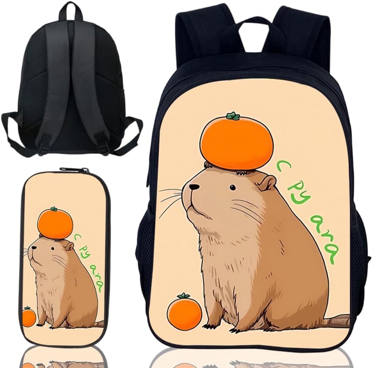 School Backpack for Kids, Capybara School Bag, Capybara, Pencil Case, 3D Cartoon School Bag, Anime School Backpack for - ShopVlot