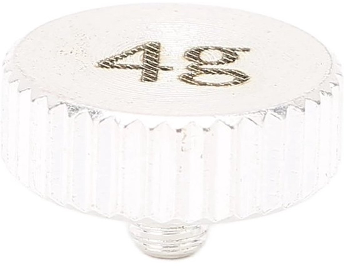 Headshell-contragewicht voor draaitafel en platenspeler - 4 g en 2 g metalen shellgewicht voor elektrisch instrument - Onderdelen voor SL‑1200 en SL1210, zilverig