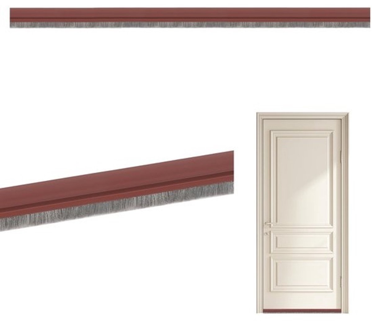 Deurafdichting tochtstopper 100 cm - Zelfklevende deurborstel - Voor binnen- en voordeuren - Bruin