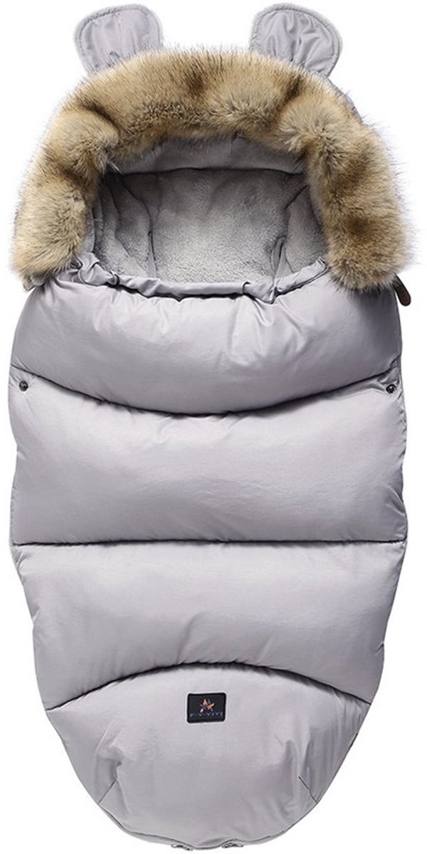 babyvoetzak - winterslaapzak - houdt warm - waterdicht en winddicht - 100 cm - grijs