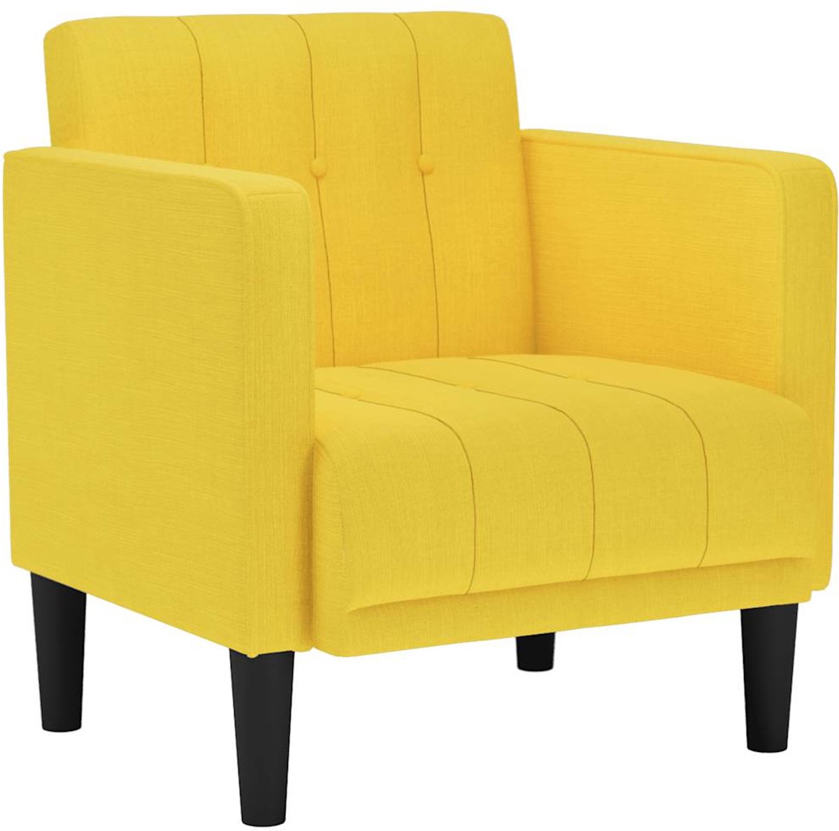 vidaXL Fauteuil - met - armleuningen - Lichtgeel - 53 - cm - Stof