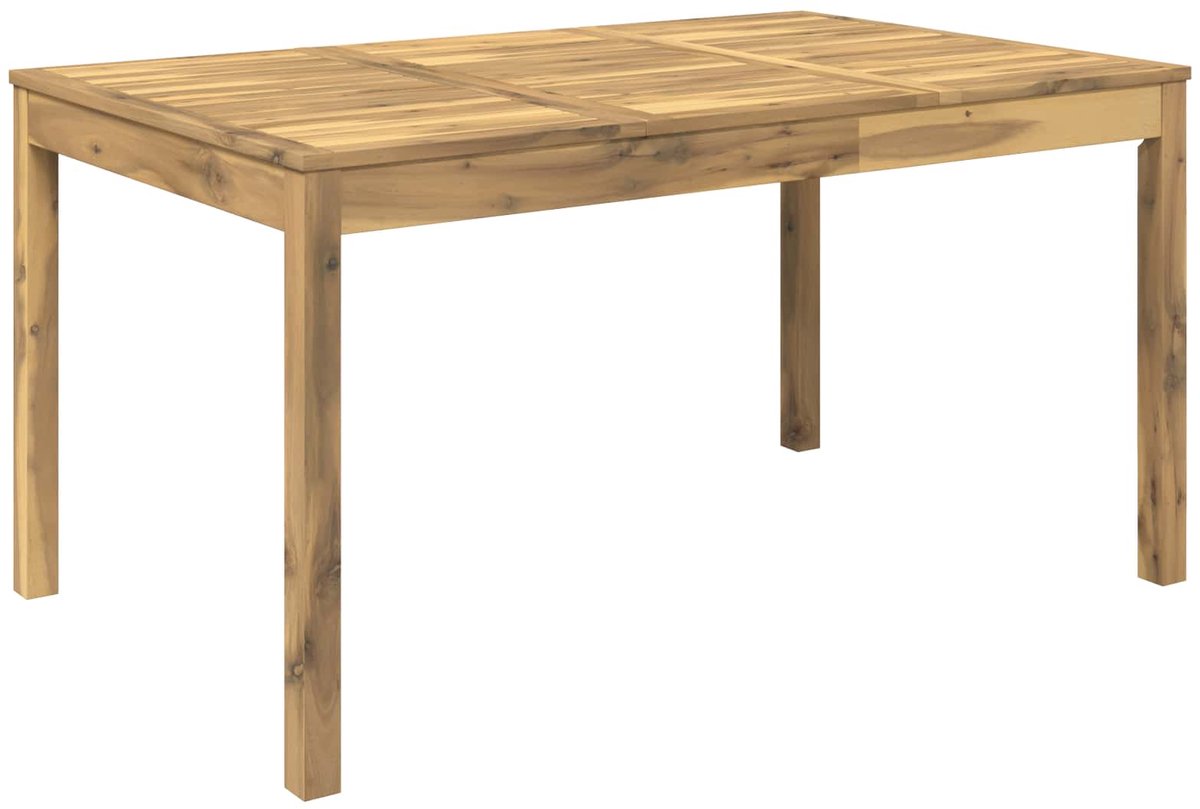 vidaXL Tuin - Eettafel - LAREN - Witgewassen - 147 - x - 88,5 - x - 75 - cm