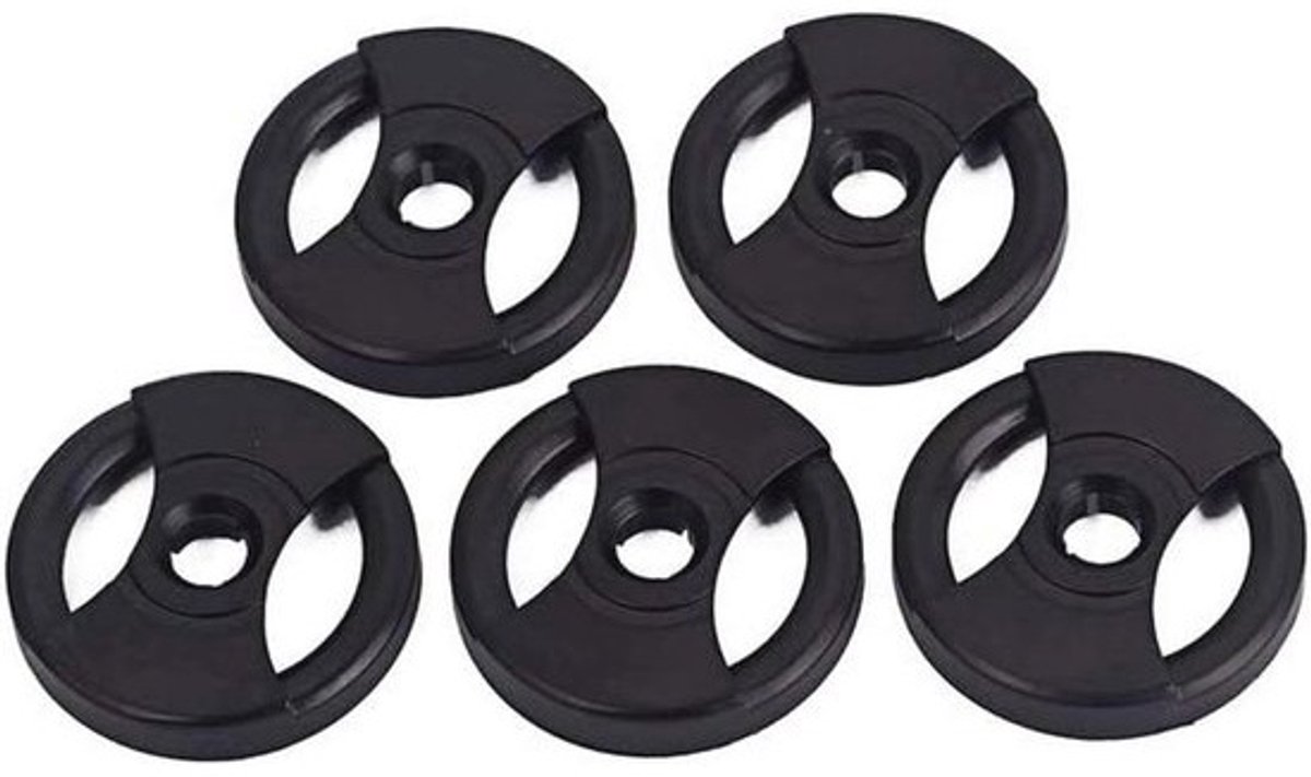 Allecto - 45 rpm adapter - vinylplaten - universeel - zwart - platenspeler accessoires - geschikt voor 7 inch - platenspeler toebehoren 5-pack